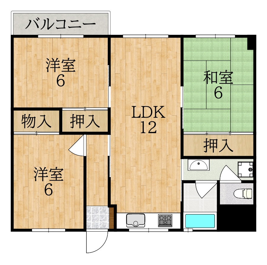 コーポ学園前の間取り