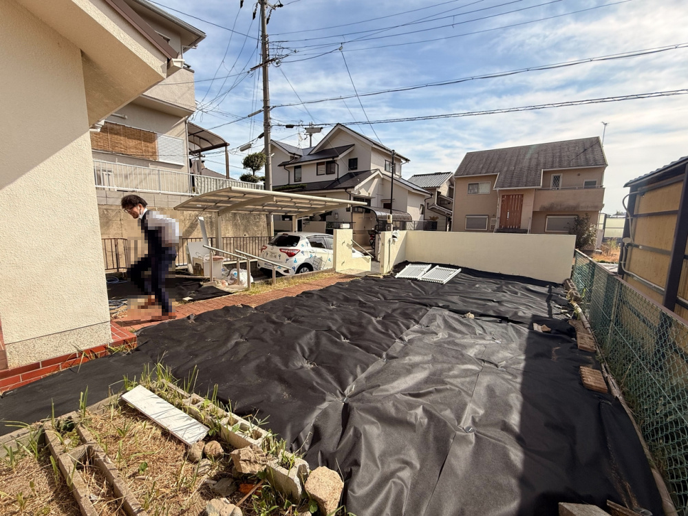 上牧町戸建の庭