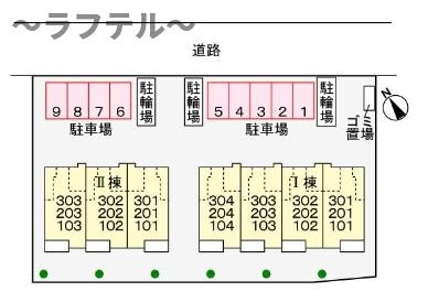 所沢市東狭山ケ丘１丁目のアパートの区画図