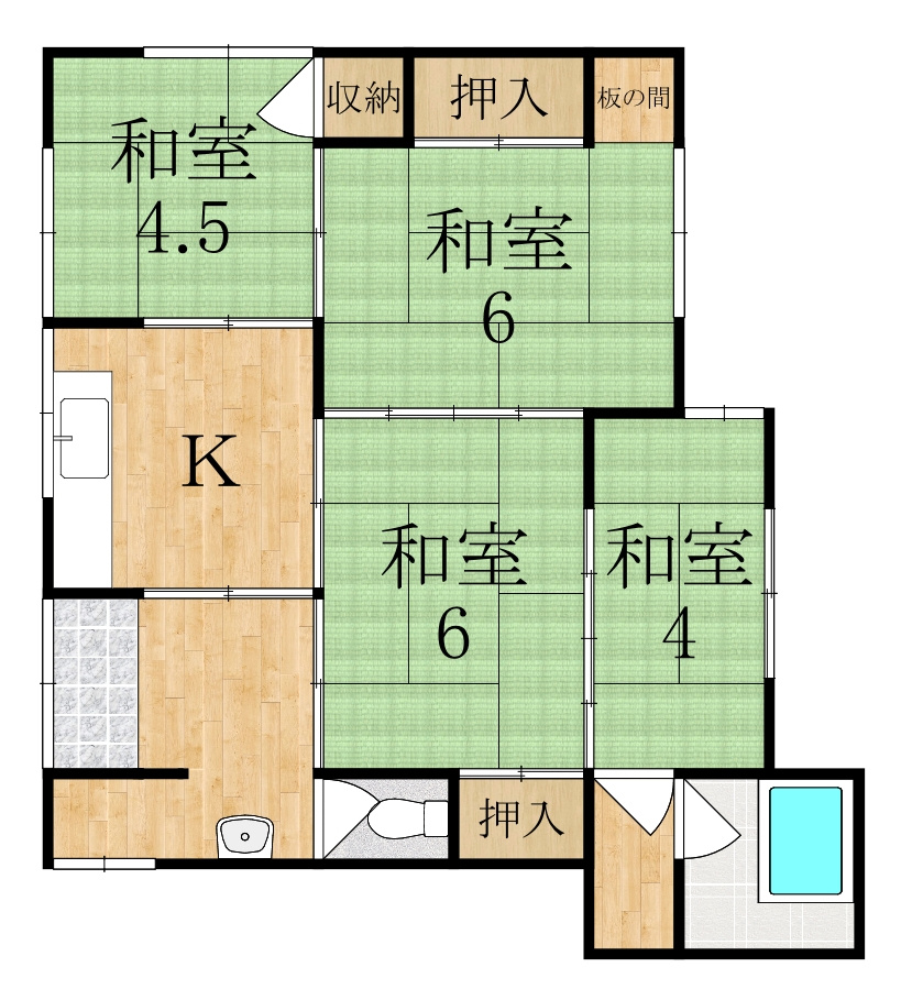 柳本町貸家の間取り