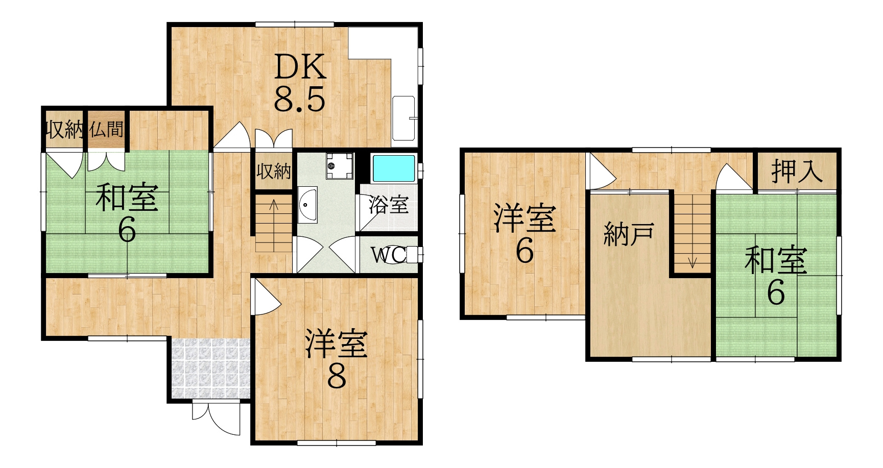 二名３丁目戸建の間取り