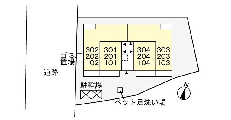 パインツリーの区画図|☆敷地内に自転車駐輪場を設置。☆