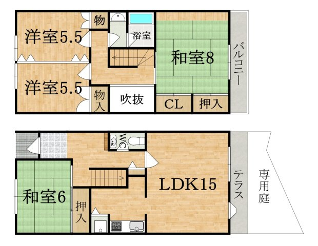 テラスハウス　あどの間取り
