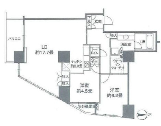 カスタリアタワー品川シーサイドの間取り