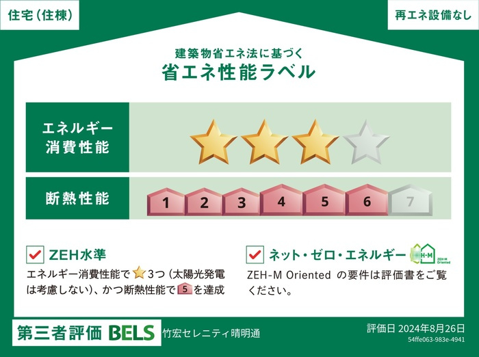 竹宏セレニティ晴明通の省エネ性能ラベル
