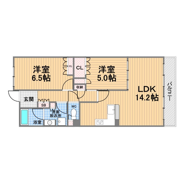 甲子園六石町ハイツの間取り
