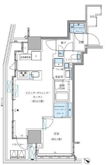パークアクシス五反田スカイタワーの間取り