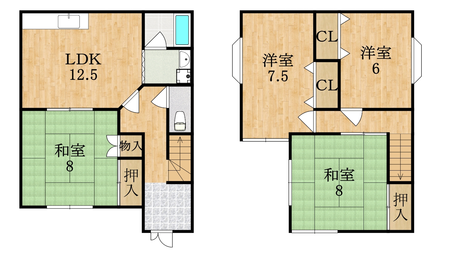 あやめ池北3丁目戸建の間取り