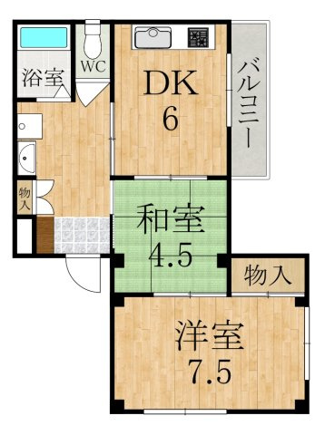 北八木ハイツの間取り