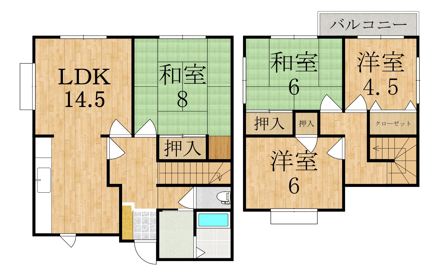 新旭ケ丘　谷澤邸の間取り