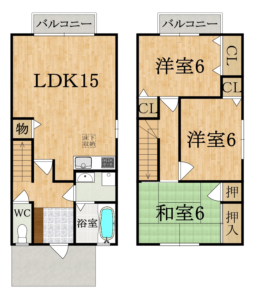 ヴィラ東生駒の間取り