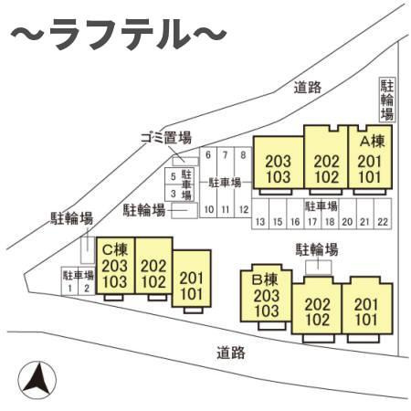 サンモール北入曽　Bの区画図