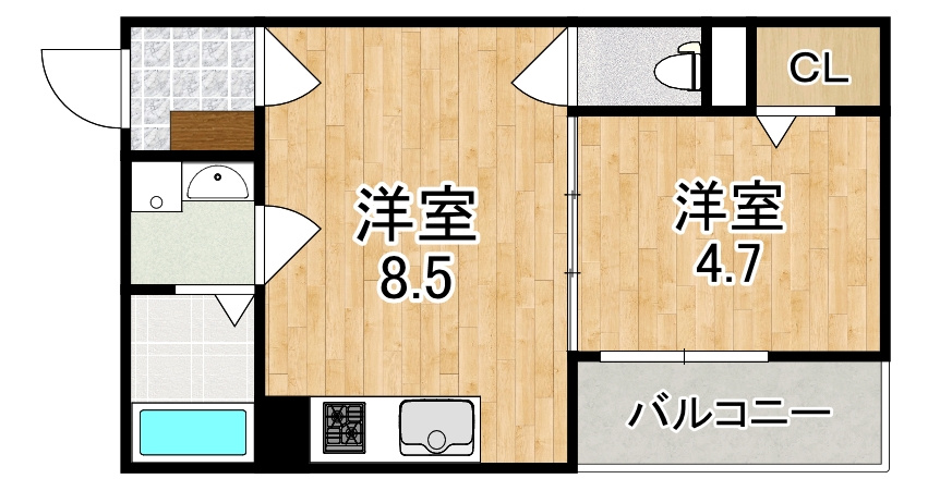 ｂａｄｇｅ　ｎａｒａ　ｅｋｉｍａｅ（バッジ奈良駅前）の間取り