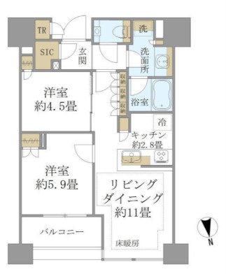 白金ザ・スカイ 東棟の間取り