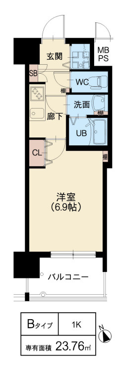 スプランディット天王寺Ⅲの間取り