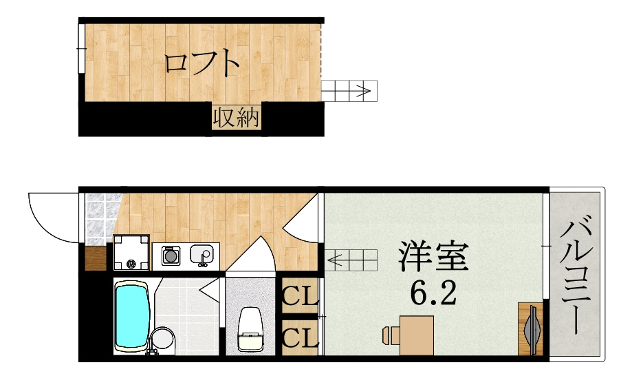 レオパレスサンコート学園前Aの間取り