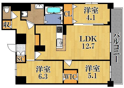 ＬＡ　ＲＩＶＩＥＲＥ　ＯＫＡＭＯＴＯⅡの間取り