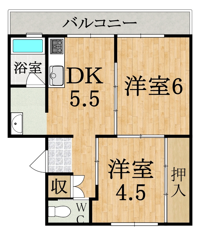 ビレッジハウス大淀1号棟の間取り
