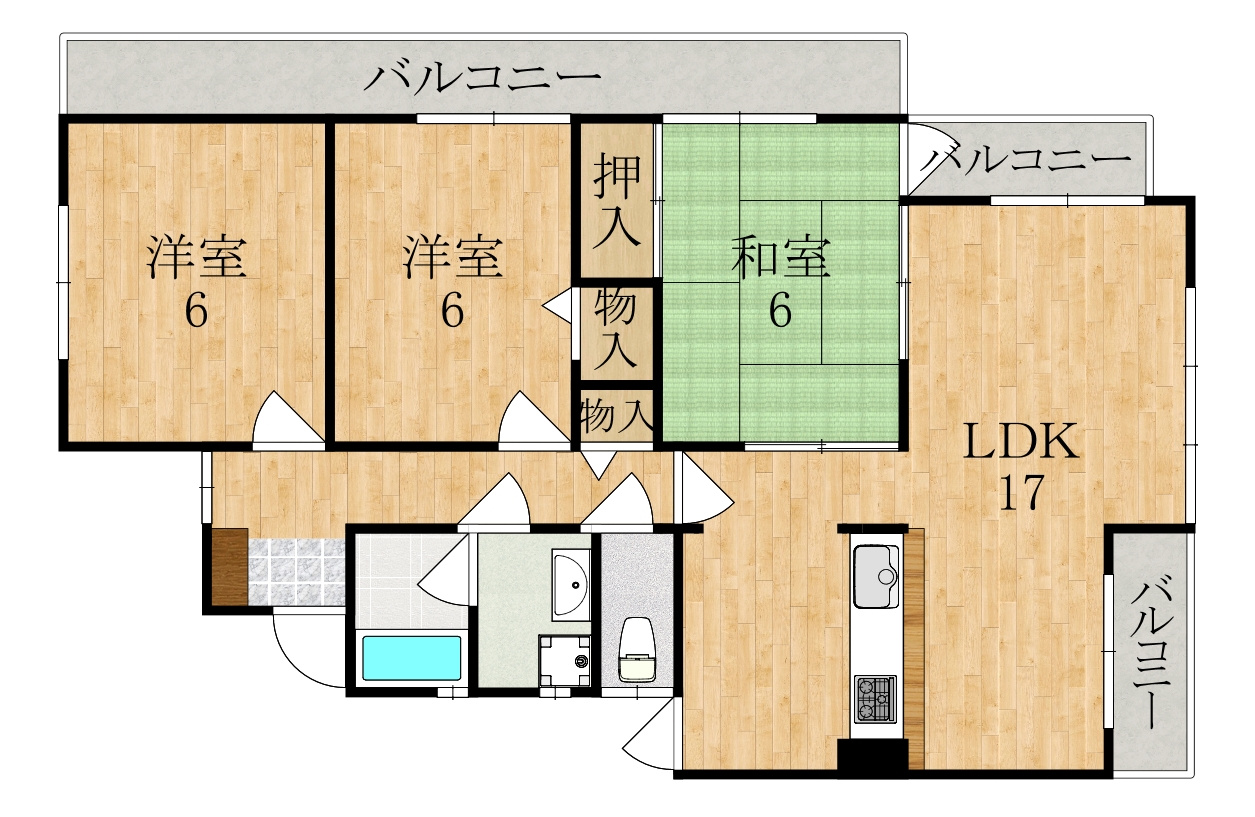 富雄サンパレスⅠ号館の間取り