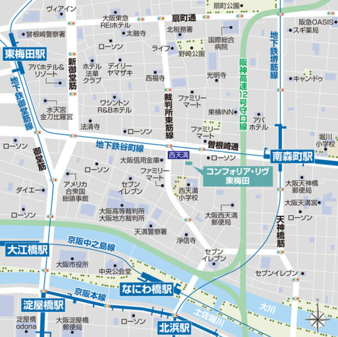 コンフォリア・リヴ東梅田の地図