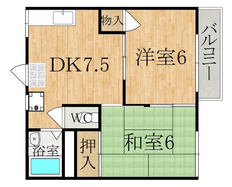 乙木ハイツD棟の間取り