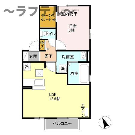 所沢市大字久米のアパートの間取り