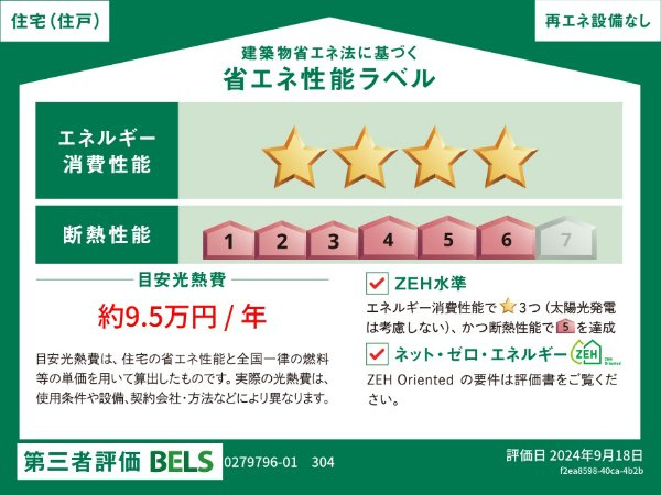 ヒカルサ奈良大森西ノースの省エネ性能ラベル