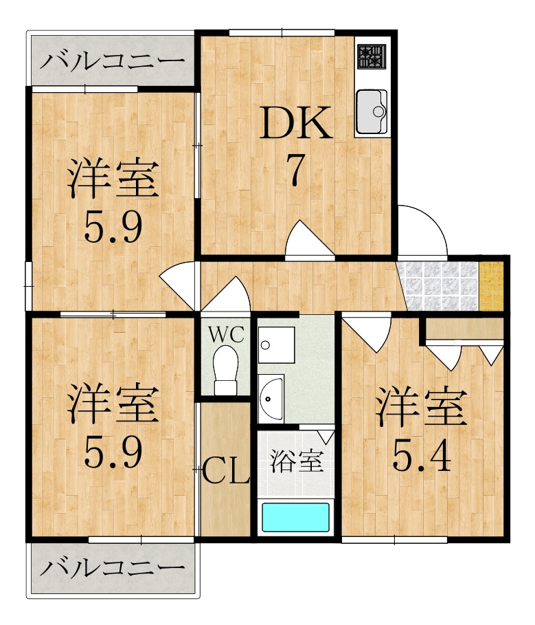 ファミールグランデC棟の間取り