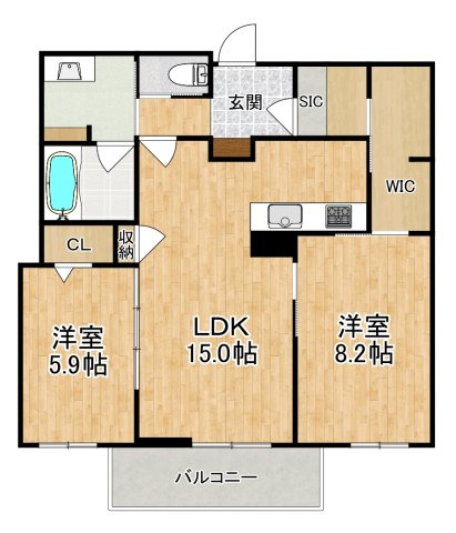 クリスタル　シャーメゾンの間取り