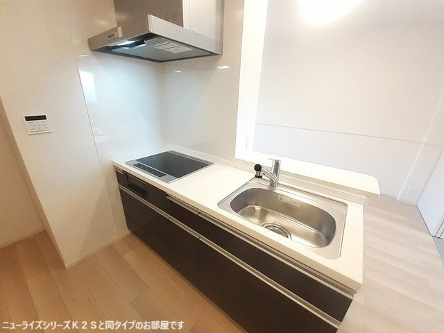 グラン笹井Ｂのキッチン|コンパクトなキッチンで掃除もラクラク