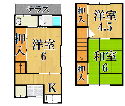 吹角貸家の間取り
