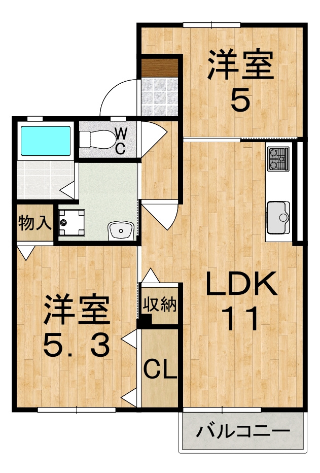 清水コーポの間取り