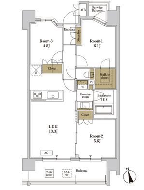 RJRプレシア川口の間取り