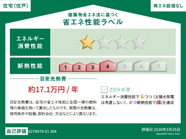 エスタプレイスの省エネ性能ラベル