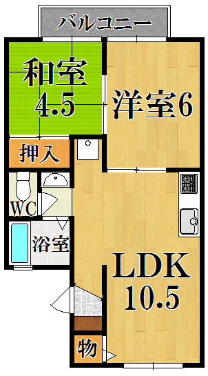 サンハイツ宝来の間取り