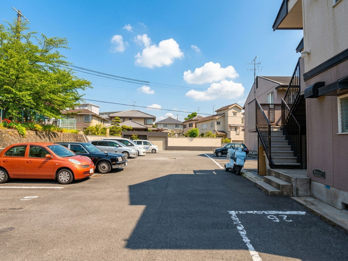 奈良市六条２丁目のアパートの駐車場