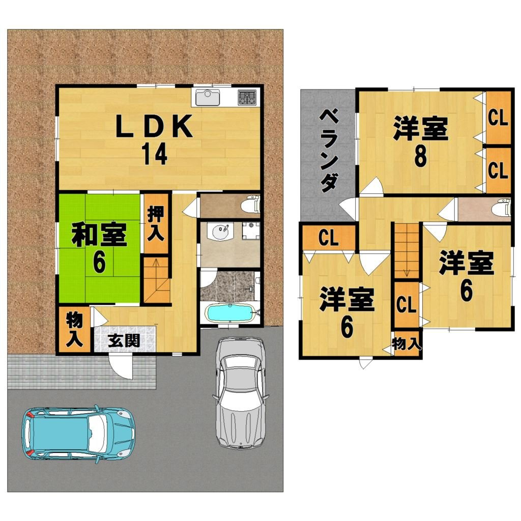 松田タウンハウスＩー1号棟の間取り