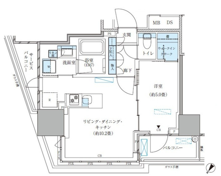 パークアクシス五反田スカイタワーの間取り
