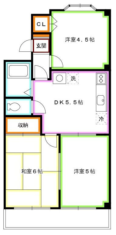 武蔵野市吉祥寺北町２丁目の賃貸マンションの間取り