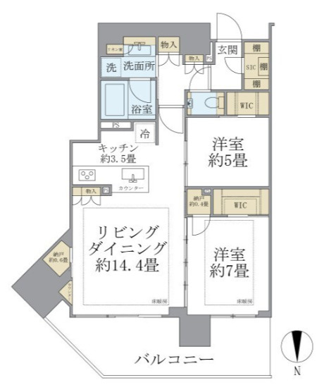 グランドシティタワー月島の間取り