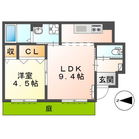田原本町三笠アパート新築工事の間取り