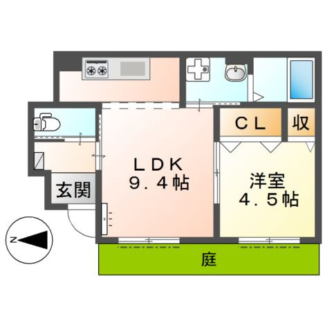 田原本町三笠アパート新築工事の間取り