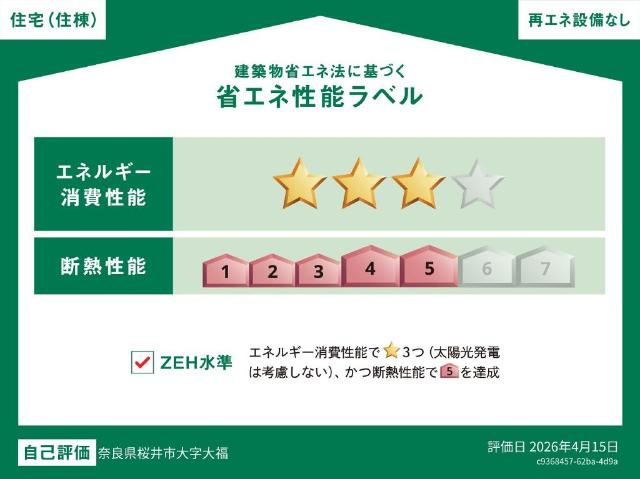 仮）桜井市大福新築アパートの設備|省エネ性能ラベル