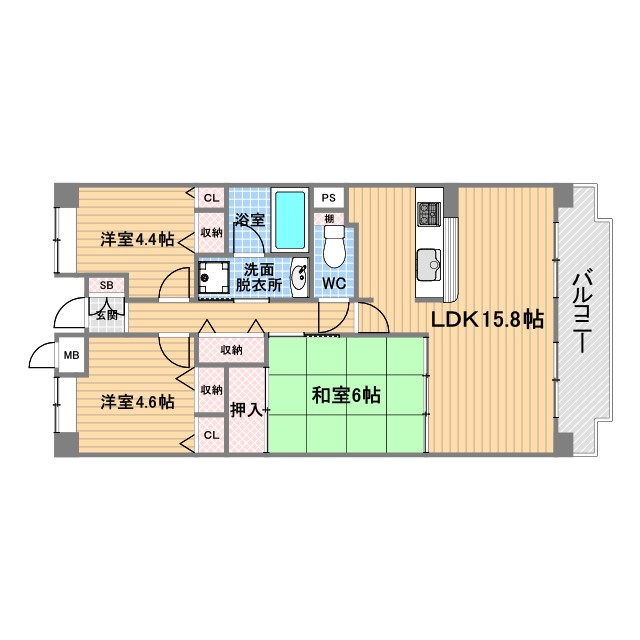甲子園四番町ハイツの間取り