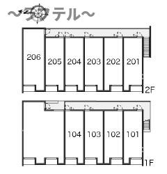 所沢市小手指元町２丁目のアパートの区画図