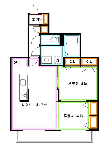 武蔵野市吉祥寺北町３丁目の賃貸マンションの間取り