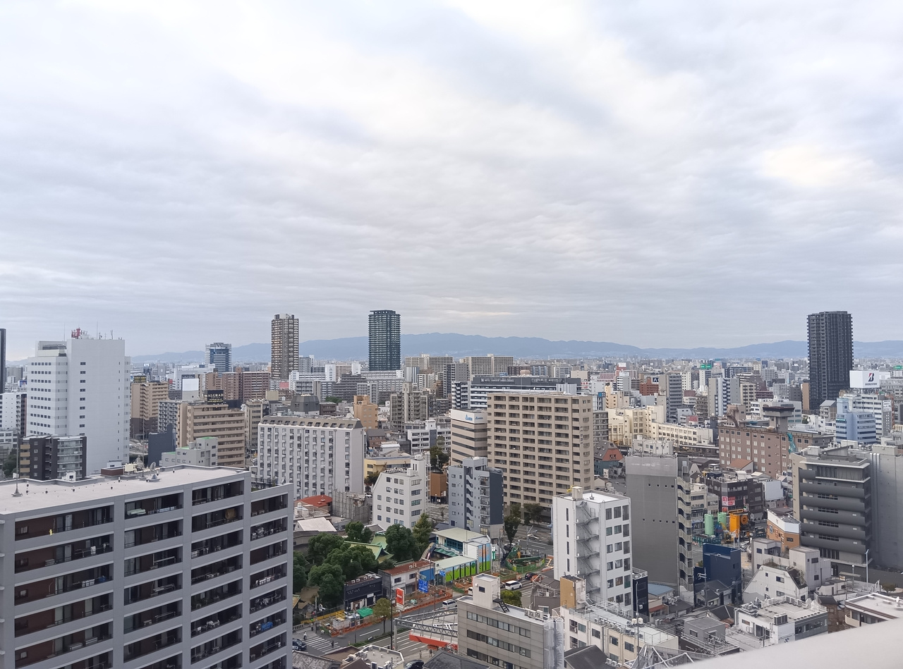ザ・タワー大阪の展望|バルコニーから西側の景色です。