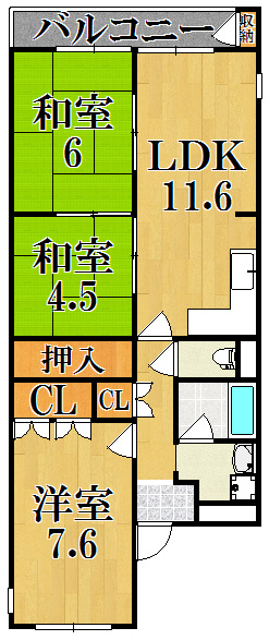 新大宮ハイタウンＣ棟の間取り