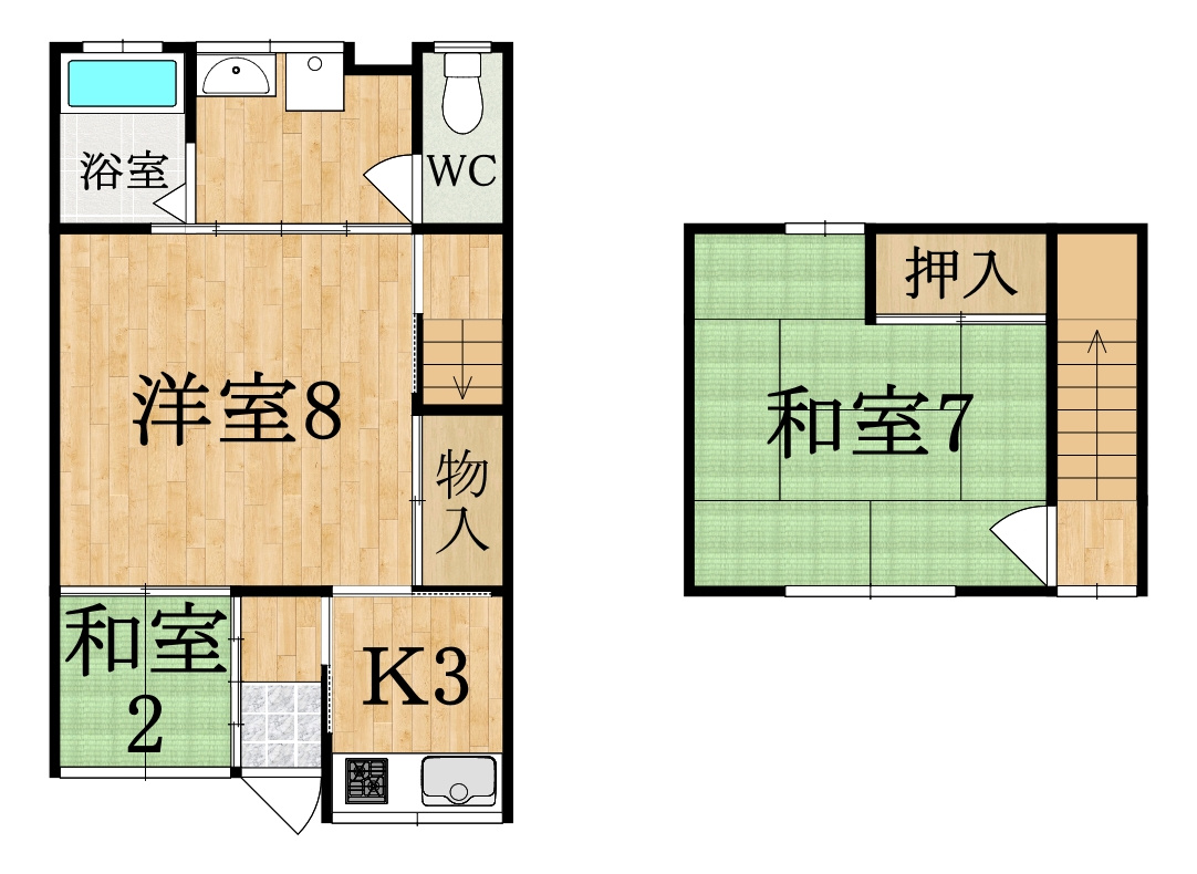 北袋町貸家の間取り