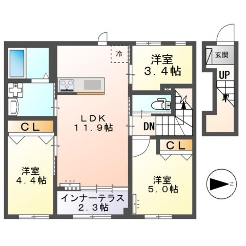 Colza Terrace 神楽　（コルザテラス　ジンラク）の間取り
